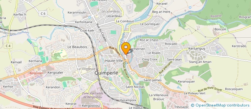 localisation de l'entreprise ZAW  QUIMPERLE