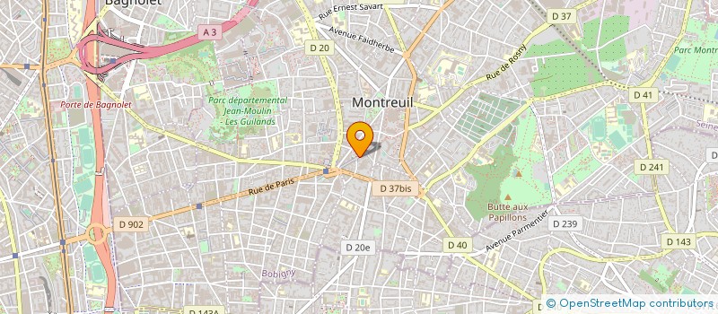 localisation de l'entreprise ZAZ à MONTREUIL