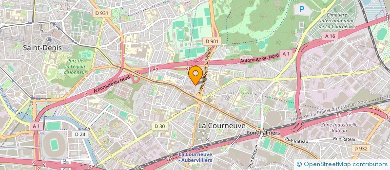 localisation de l'entreprise ZG INVEST à LA COURNEUVE