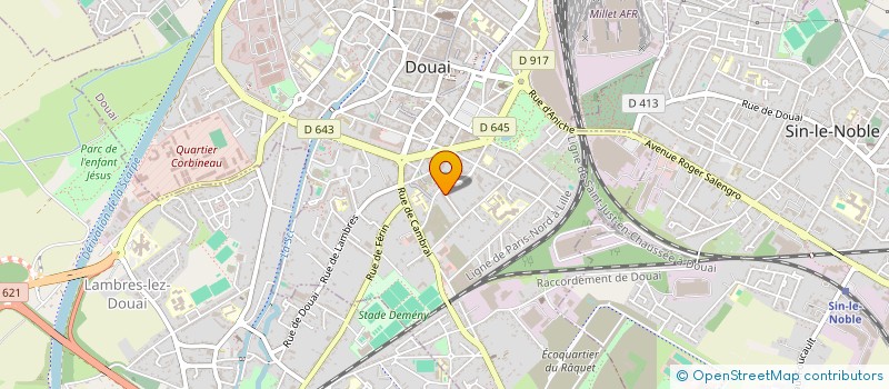 localisation de l'entreprise ZICALAM à DOUAI