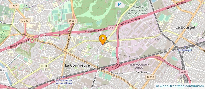 localisation de l'entreprise ZJ BATI à LA COURNEUVE
