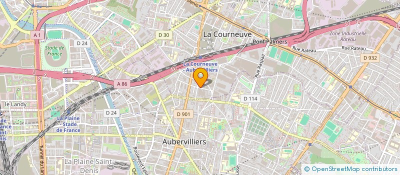 localisation de l'entreprise ZND MONTAGE à LA COURNEUVE