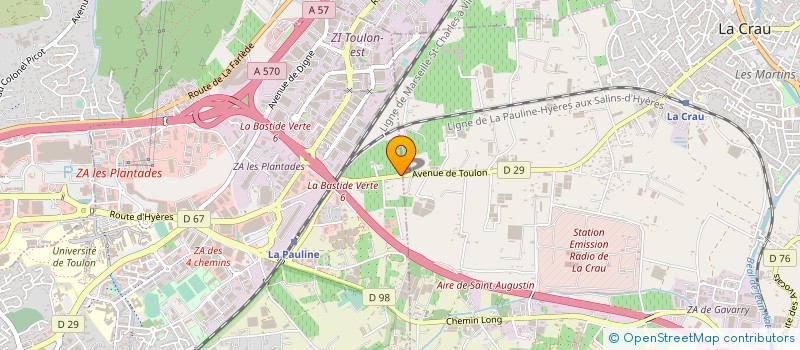 localisation de l'entreprise ZOC VAROISE DE TRAVAUX PUBLICS à LA CRAU