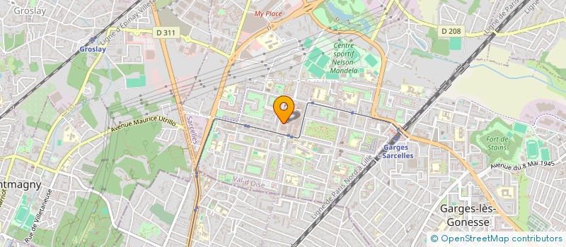 localisation de l'entreprise ZUDIO à SARCELLES